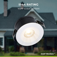 Cadiz - Mini 12V LED inbouwspot wit - 3 Watt - Dimbaar - IP44 waterdicht voor buiten - 2700K Warm wit - Lage inbouwdiepte 26mm - Voor veranda, badkamer, carport en binnenruimtes
