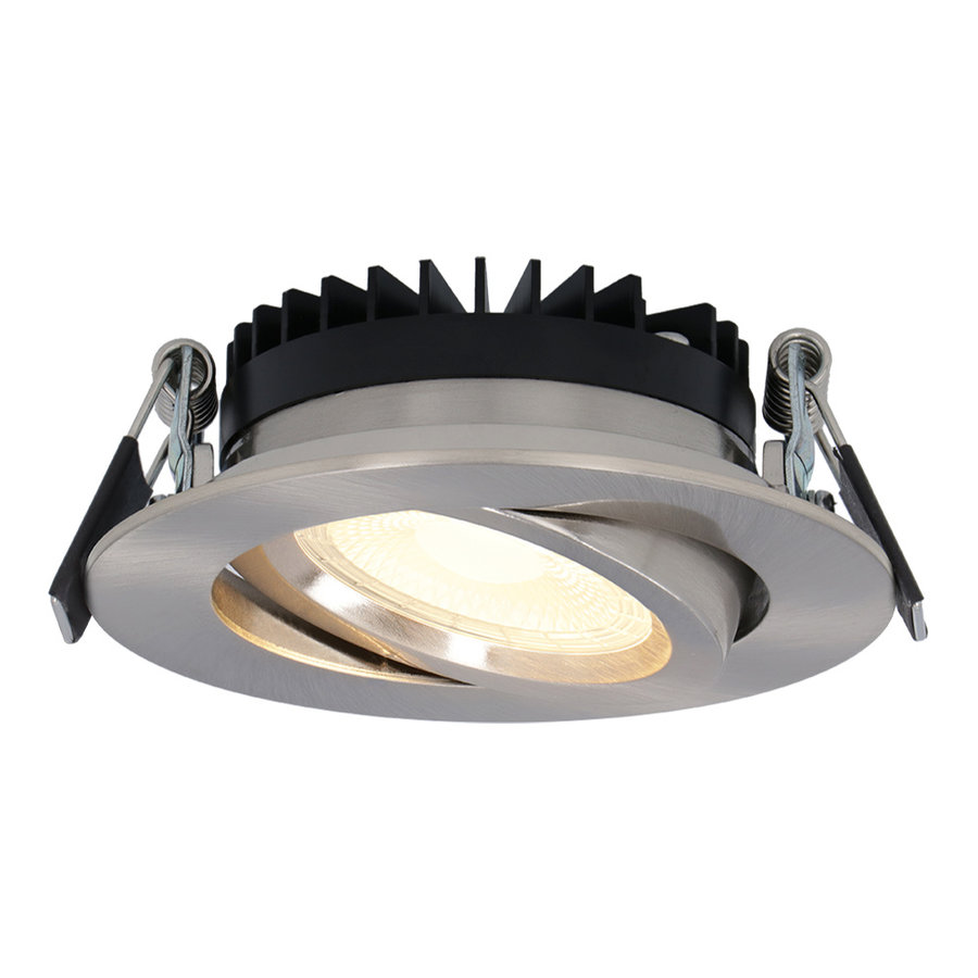 Dimmbarer LED Einbaustrahler Rome - Edelstahl - Kippbar - 2700K - IP44