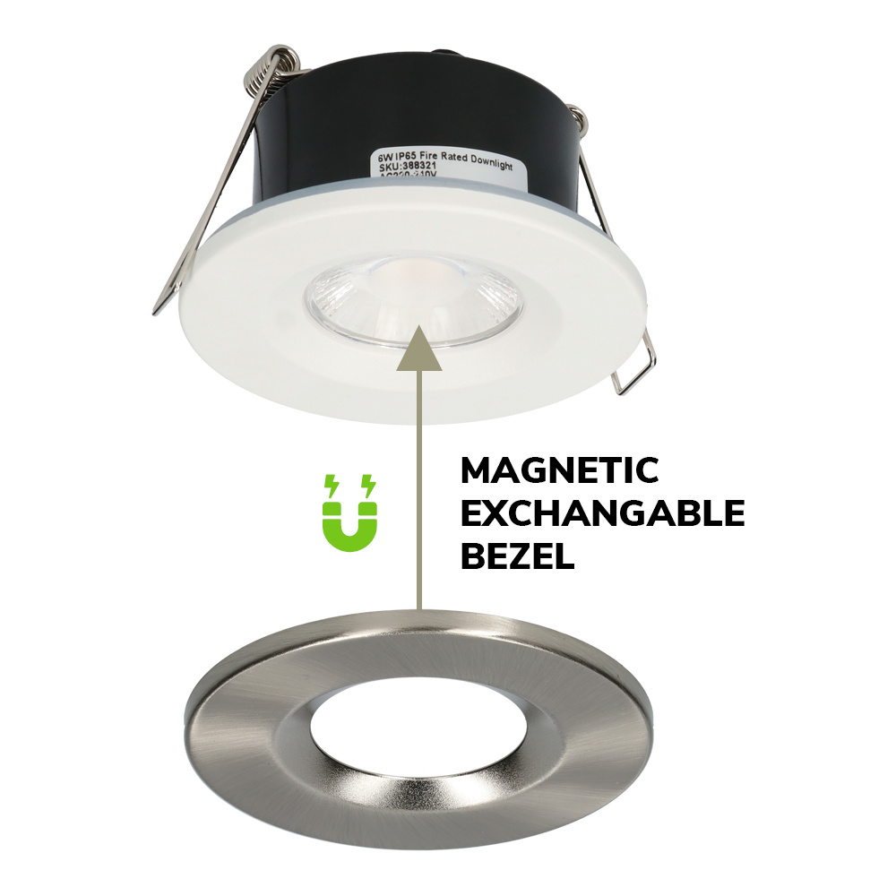 Set van 10 Inbouwspots - Dimbaar - 6 Watt - 2700K Warm wit licht - IP65 waterdicht - Plafondspot RVS - Venezia