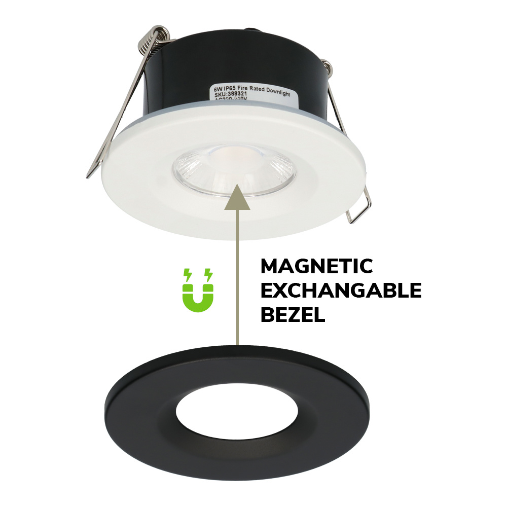 Set van 10 Inbouwspots - Dimbaar - 6 Watt - 2700K Warm wit licht - IP65 waterdicht - Plafondspot Zwart - Venezia