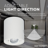 Dimmable LED surface mounted ceiling spotlight Ray White IP20 tiltable excl. light source