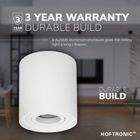 Dimmable LED surface mounted ceiling spotlight Ray White IP20 tiltable excl. light source