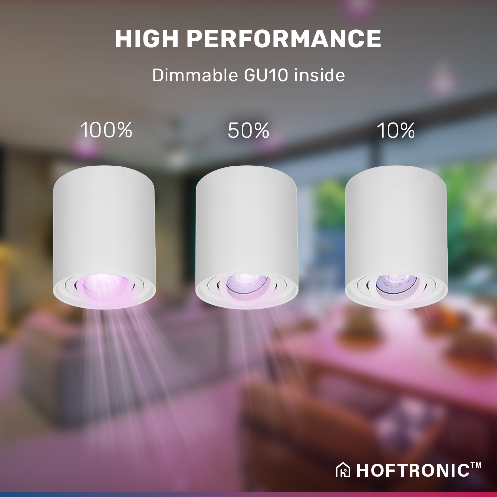 Smart WiFi LED Opbouwspot/plafondspot plafond Ray Wit incl. 5,5W GU10 RGBWW spot IP20 kantelbaar Rond