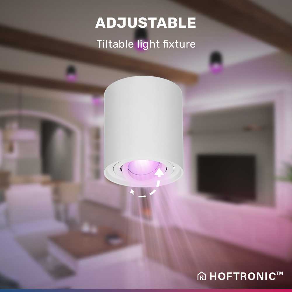 Smart WiFi LED Opbouwspot/plafondspot plafond Ray Wit incl. 5,5W GU10 RGBWW spot IP20 kantelbaar Rond