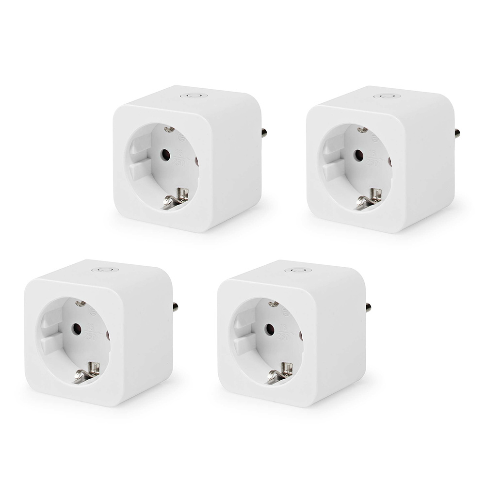 Nedis 4x Slimme stekker - WiFi - Compatibel met Amazon Alexa & Google Home - Wit - 16A smart plug