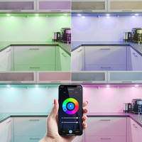 Set van 10 Smart Inbouwspots - Dimbaar - 6 Watt - RGBWW - IP65 waterdicht - Plafondspot Chroom - Venezia