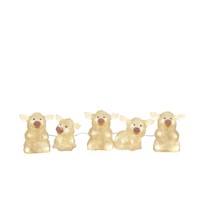 Verlicht kerstfiguur voor buiten - 5 witte varkentjes - 12 cm hoog