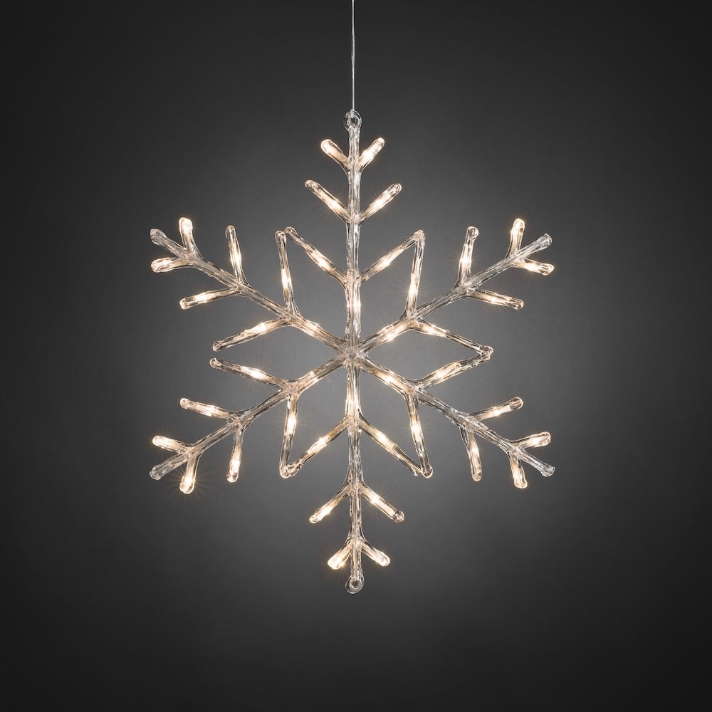 Konstsmide 4560 - Verlicht kerstfiguur - 42 lamps LED sneeuwvlok - 60 cm - timer 6u - op batterij - voor buiten - warmwit