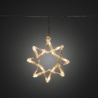LED Verlichte kerststerverlichting voor buiten - warm wit - 5 kerststerren - 2 meter