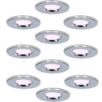 Set van 10 Smart Inbouwspots - Dimbaar - 6 Watt - RGBWW - IP65 waterdicht - Plafondspot Chroom - Venezia