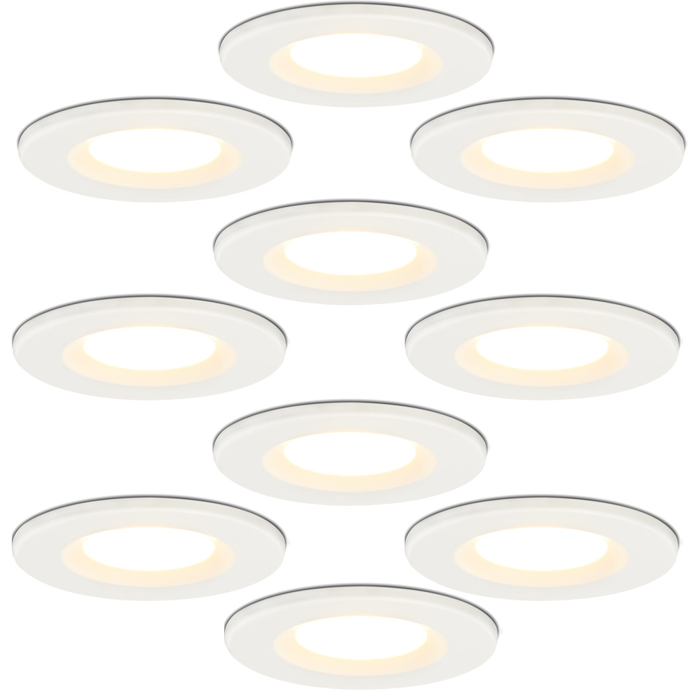 HOFTRONIC - 10x Venezia Badkamer spotjes Wit - Kleine inbouwdiepte 45mm - 2700K Extra warm wit - IP65 inbouwspots voor badkamer, keuken en woonkamer - 6 Watt 650 Lumen