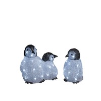 Verlicht Kerstfiguur voor buiten - Pinguïn familie - 48 LEDs - 50 cm breedte