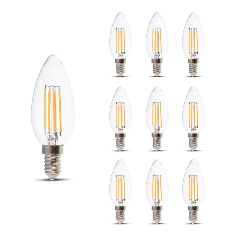 10x E14 LED Filament Lamp - 4 - 400 Lumen - 3000K - E14 fitting