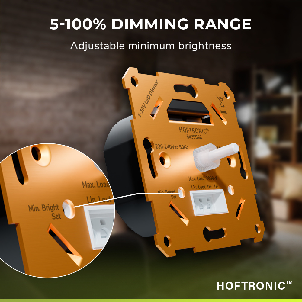 LED dimmer 1-10V - Max. 50mA - Incl. afdekraampje en draaiknop
