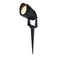 Modern black LED pin spot Lenzo with hood - 5 Watt - Warm white 3000K - IP65 Waterproof ideal as garden lighting