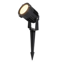 Moderne zwarte LED prikspot Lenzo - 10 Watt - Warm wit 3000K - IP65 Waterdicht ideaal als tuinverlichting
