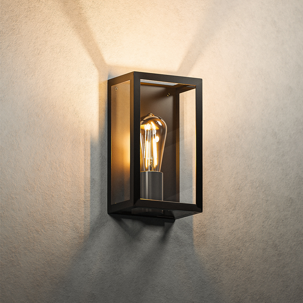 HOFTRONIC™ Stella dimbare LED wandlamp excl. E27 lichtbron max. 60 watt IP44 Zwart 3 jaar garantie