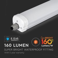 LED Tube luminaire - IP65 Waterproof - 120 cm - 160lm/W - 24W - 3840lm - 6500K Daylight white - Linkable