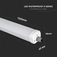 LED Tube luminaire - IP65 Waterproof - 120 cm - 160lm/W - 24W - 3840lm - 6500K Daylight white - Linkable