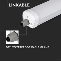 LED Tube luminaire - IP65 Waterproof - 120 cm - 160lm/W - 24W - 3840lm - 6500K Daylight white - Linkable