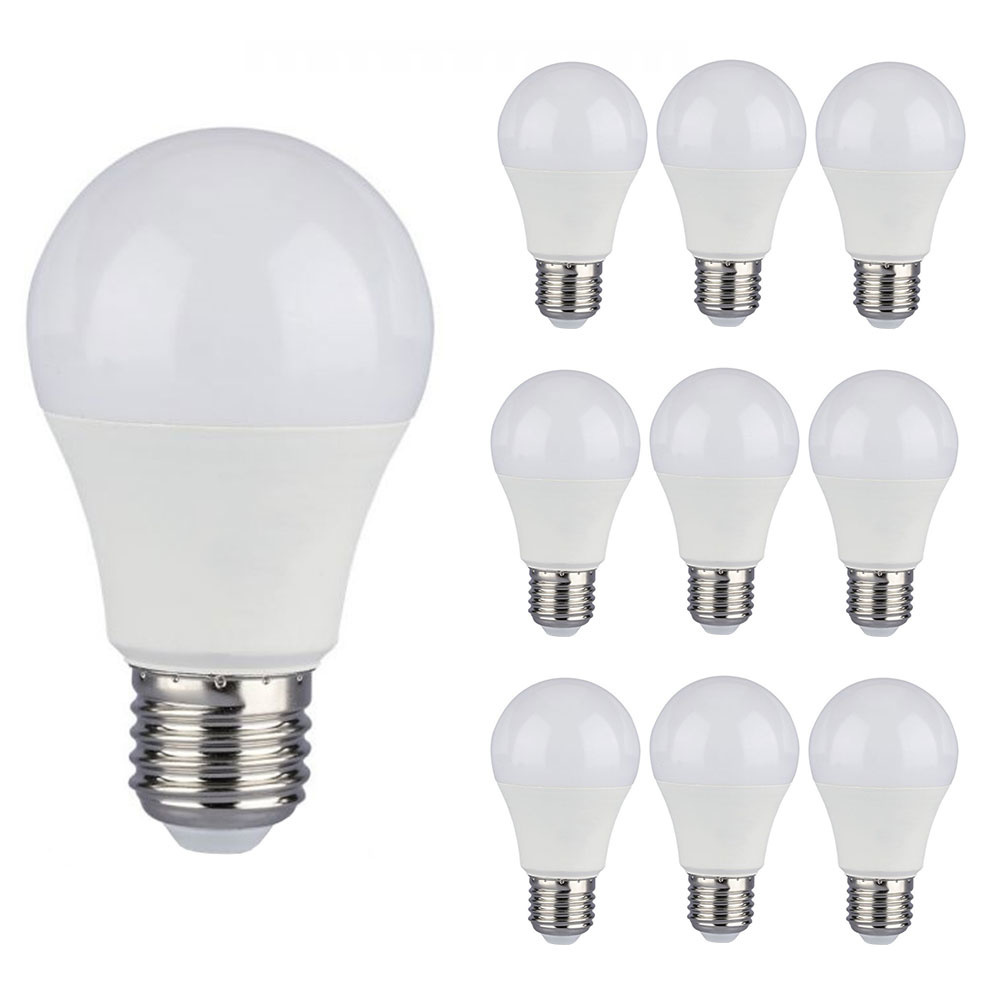 V-TAC 10-pack E27 LED Lamp - 9 Watt - A58 - Samsung - 3000K Warm wit - Vervangt 60 Watt