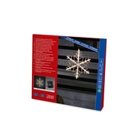 Schneeflocke für den Außenbereich - 24 warm weiße LEDs - 40 x 40 cm - Zeitschaltuhr - Batteriebetrieben - Weinachtsbeleuchtung
