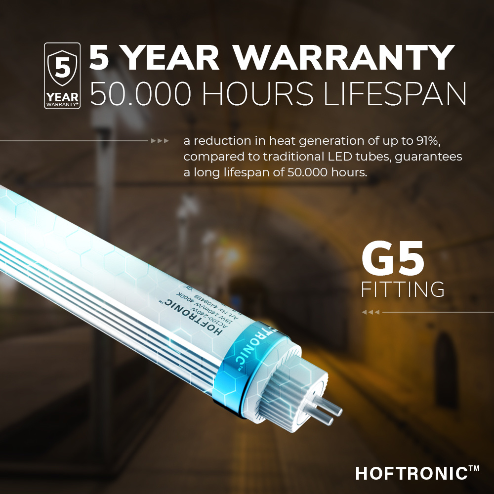 HOFTRONIC™ 10x LED T5 (G5) tube 115 cm - 18 Watt - 2520 Lumen - 4000K  replaces 65W (65W/840) Flicker-free - 140lm/W