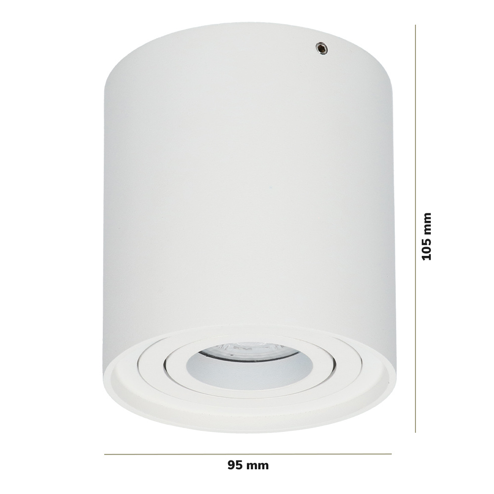 6x Dimbare LED Opbouwspot/plafondspot plafond Ray Wit incl. GU10 spot 5W 2700K IP20 kantelbaar