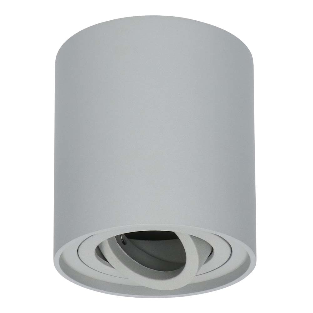 4x Dimbare LED Opbouwspot/plafondspot plafond Ray Grijs incl. GU10 spot 5W 2700K IP20 kantelbaar Rond