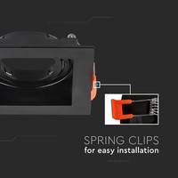 Fresno inbouwspot - GU10 fitting - Vierkant - Kantelbaar - Zwart
