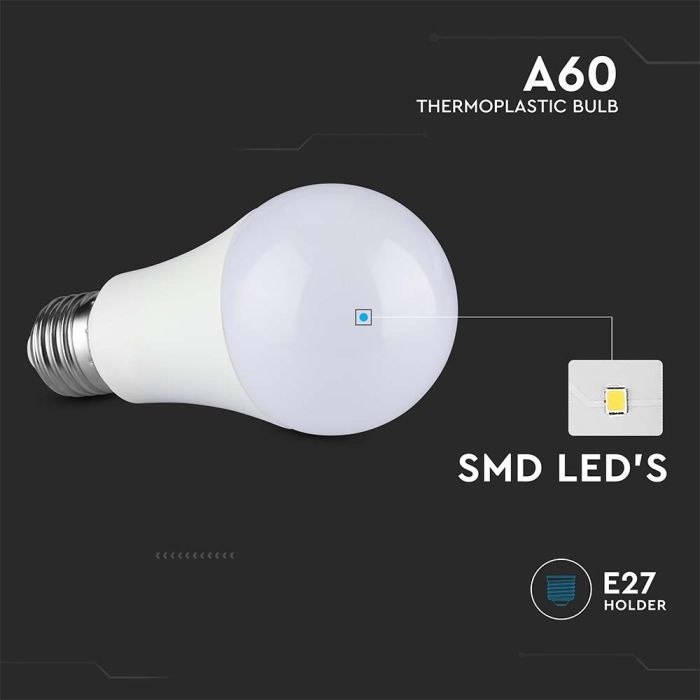 E27 LED Lamp - 8.5 Watt - 4000K Neutraal wit - Vervangt 60 Watt
