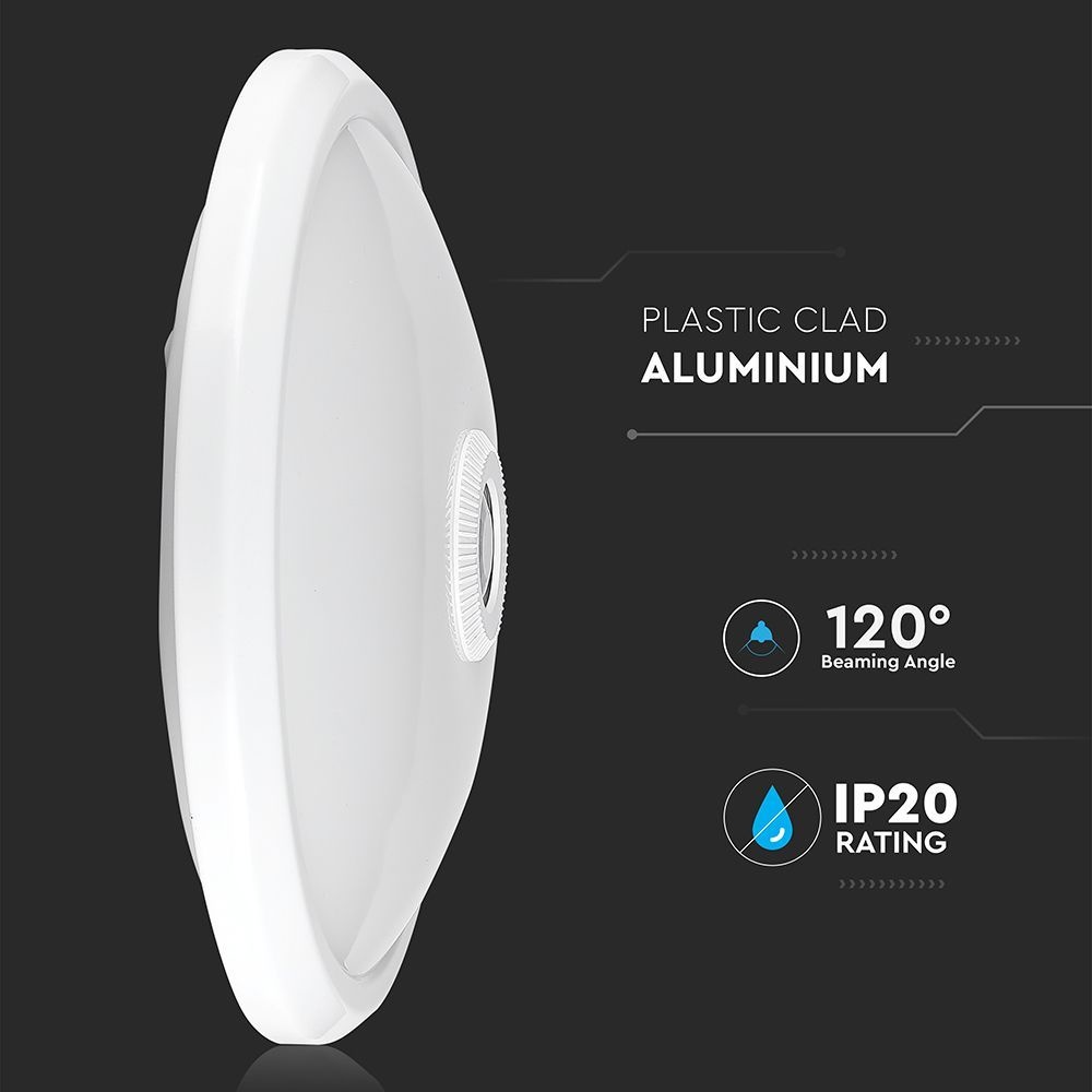 Plafondlamp - 12 Watt en 900 Lumen - Incl. ingebouwde bewegingssensor - 6400K daglicht wit - IP20 voor binnen - Plafonniere Wit - LED binnenverlichtin