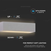 LED Wandlamp - Up & Down light - 9 Watt - 850 Lumen - Warm wit 3000K - IP65 Waterdicht