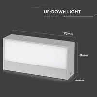 LED Wandlamp - Up & Down light - 9 Watt - 850 Lumen - Warm wit 3000K - IP65 Waterdicht