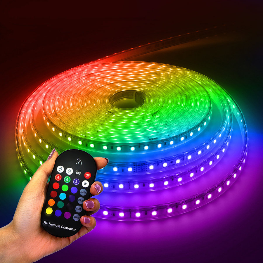 LED-Streifen 10m - RGB - LEDs/m - IP65 - Plug & Play