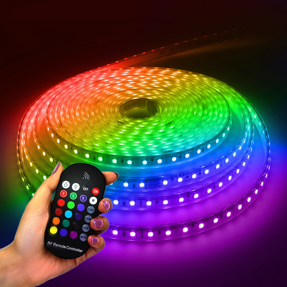 nul gerucht Tranen Dimbare LED Strip - 10m - RGB - 60 LEDs/m - IP65 - Plug & Play