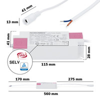 6x LED Panel - Alpha Series - 60x60 cm - 21 Watt - 3780lm (180lm/W) High Lumen - 4000K - Flicker-free - 5 year warranty