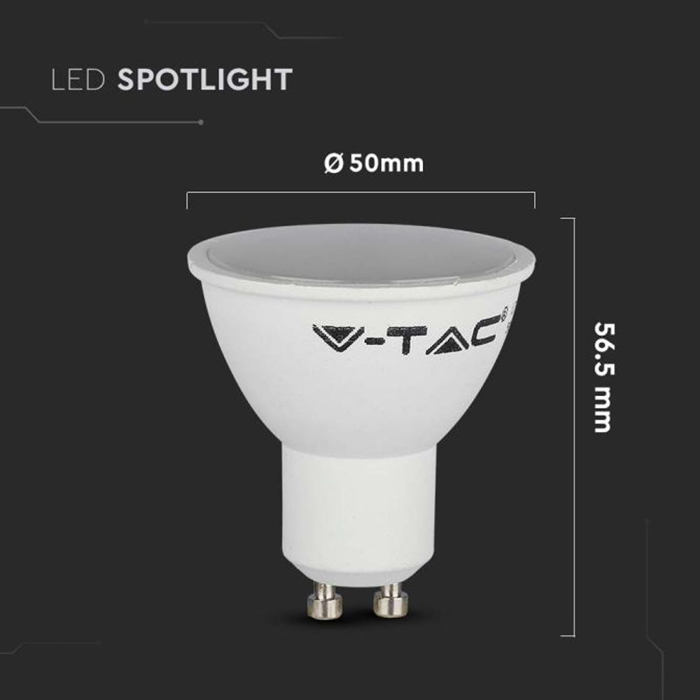 Set van 10 GU10 LED lampen - 4,5 Watt - 4000K (vervangt 35W)
