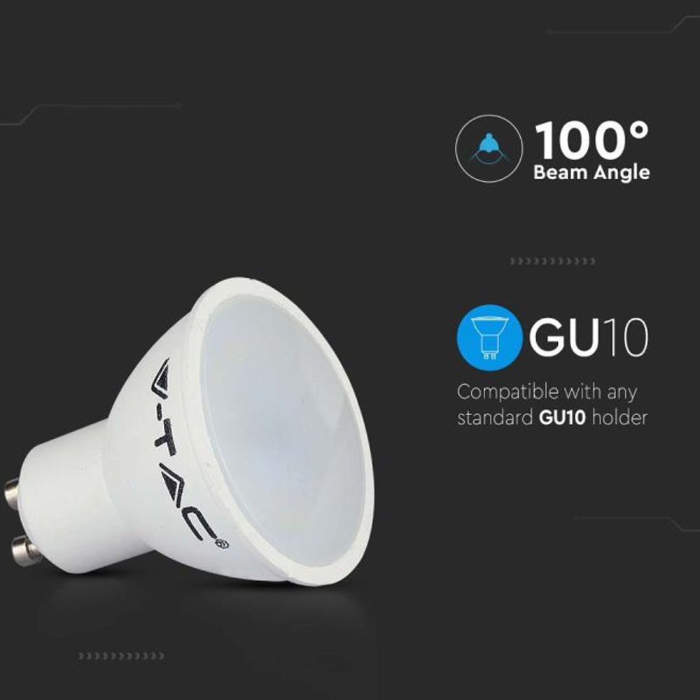 Set van 10 GU10 LED lampen - 4,5 Watt - 4000K (vervangt 35W)
