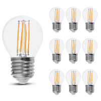 Set van 10 E27 filament lampen - G45 - 2700K - 6 Watt - 2 jaar garantie