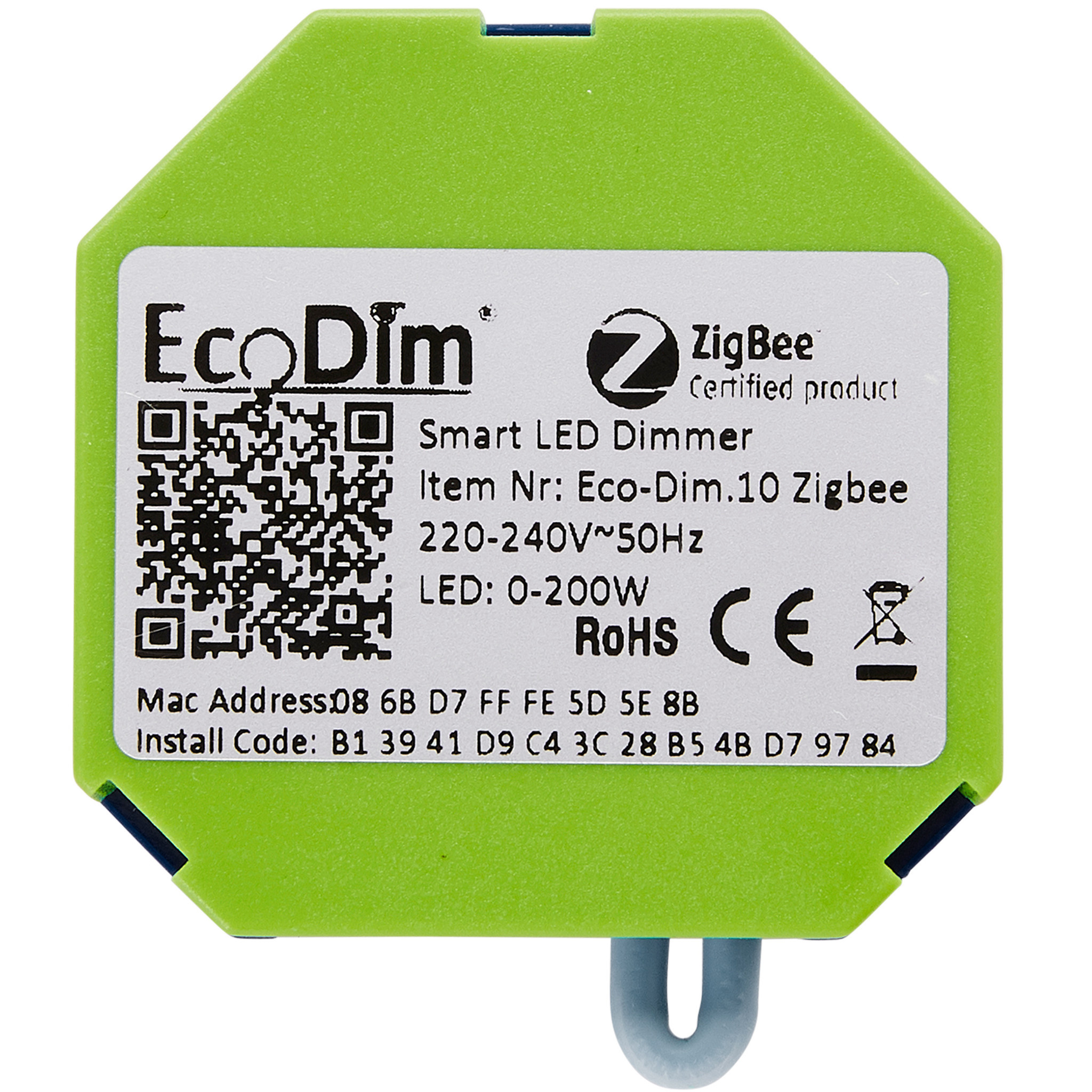 Zigbee Inbouw Smart LED Dimmer - 0-250 Watt - Fase afsnijding - Compatibel met draadloze schakelaar - ECO-DIM.10 Zigbee