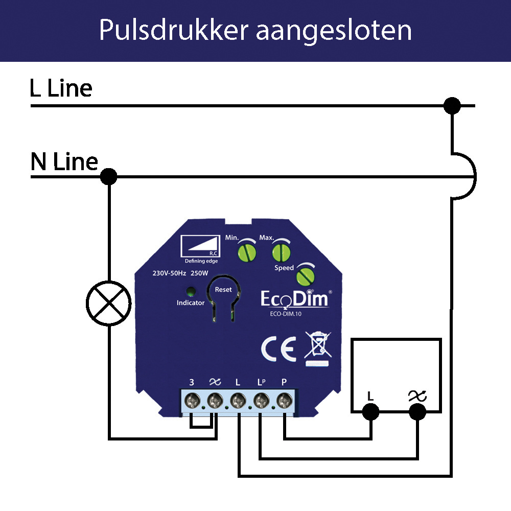 Zigbee Inbouw Smart LED Dimmer - 0-250 Watt - Fase afsnijding - Compatibel met draadloze schakelaar - ECO-DIM.10 Zigbee