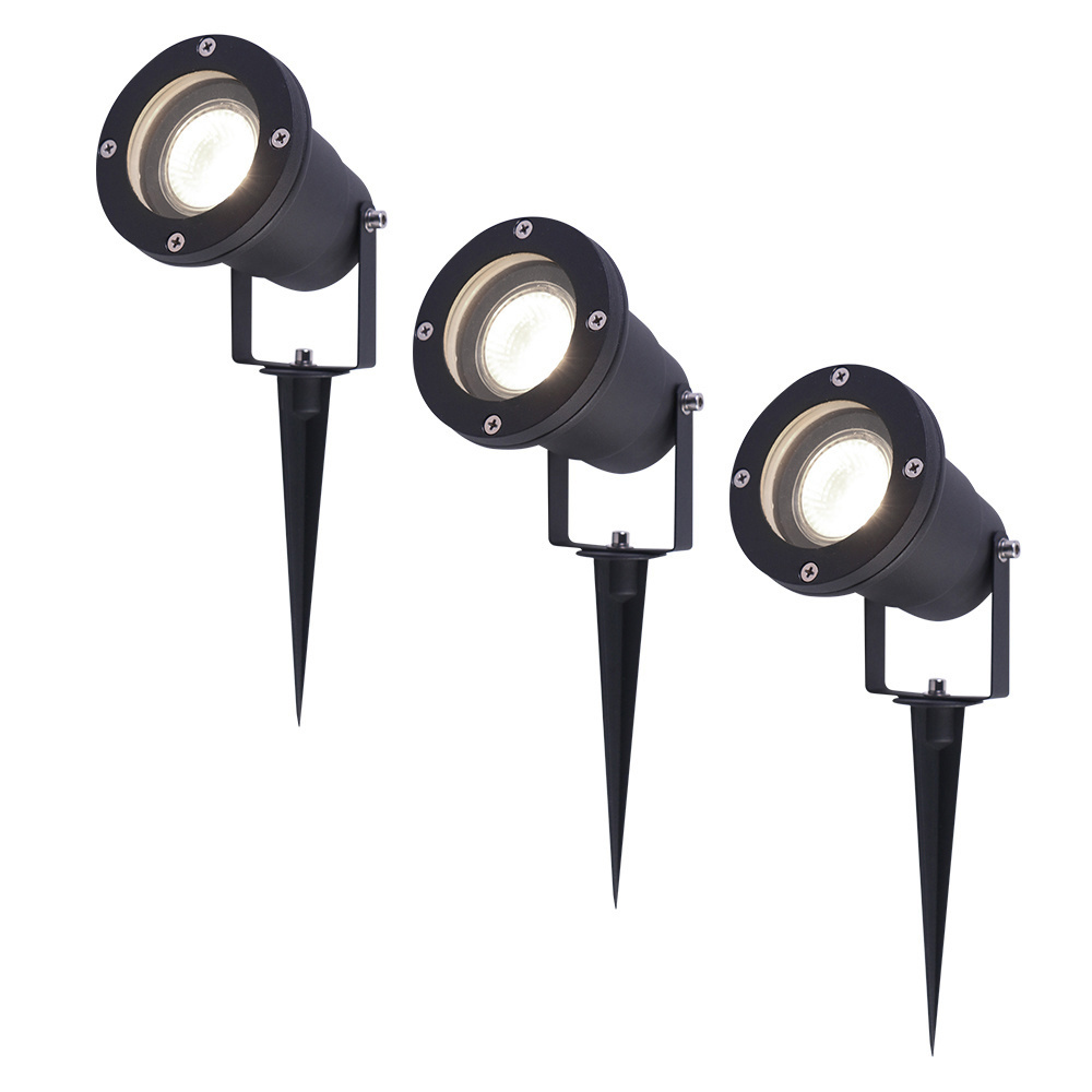 V-TAC Set van 3 LED Prikspots - 4000K Neutraal wit - Kantelbaar - IP44 Vochtbestendig - Aluminium - 