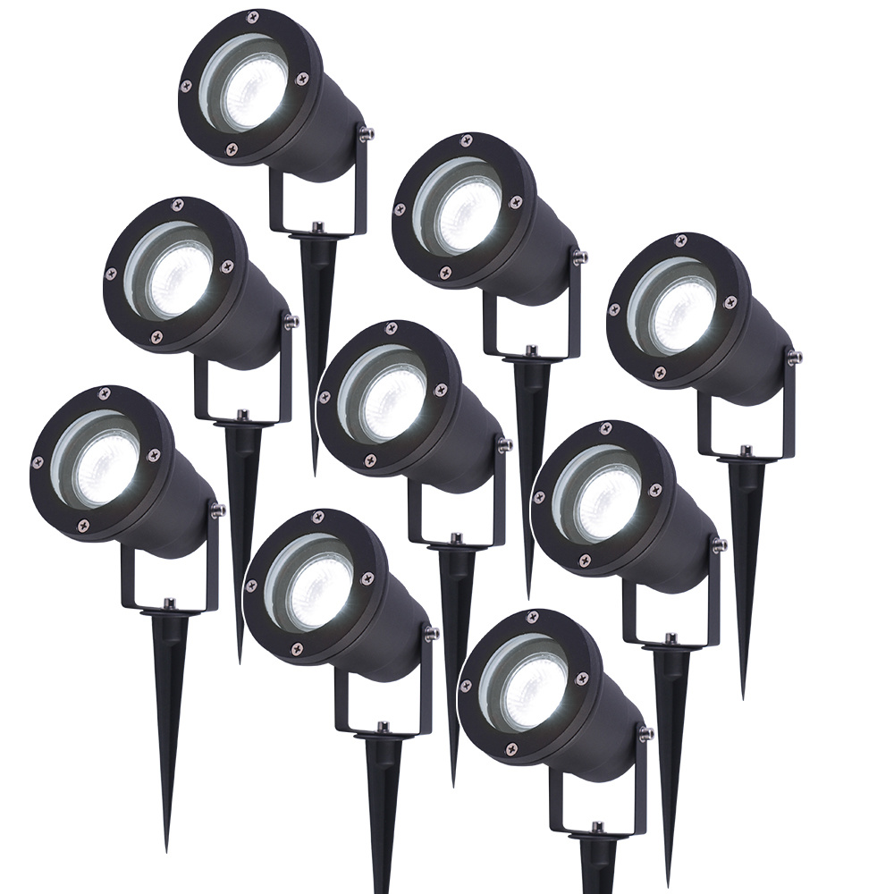 V-TAC Set van 9 LED Prikspots - 6000K Daglicht wit - Kantelbaar - IP44 Vochtbestendig - Aluminium - 