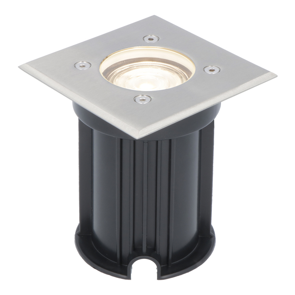 V-TAC Dimbare LED grondspot - Vierkant - RVS - 4000K neutraal wit - 5 Watt - IP65 straal waterdicht 