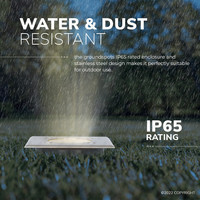 6x Dimmable LED ground spot - Square - stainless steel - 2700K warm white - 5 Watt - IP65 beam waterproof - 2 years warranty