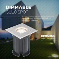 Set van 3 grondspots RVS vierkant 4000K GU10 IP65 waterdicht 3 jaar garantie dimbaar