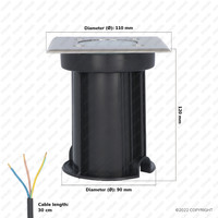 Set van 3 grondspots RVS vierkant 4000K GU10 IP65 waterdicht 3 jaar garantie dimbaar