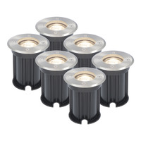 6x Dimmable LED ground spot - Round - stainless steel - 4000K neutral white - 5 Watt - IP65 beam waterproof - 2 years warranty