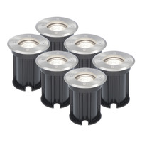 6x Dimbare LED grondspot - Rond - RVS - 6000K daglicht wit - 5 Watt - IP65 straal waterdicht - 2 jaar garantie